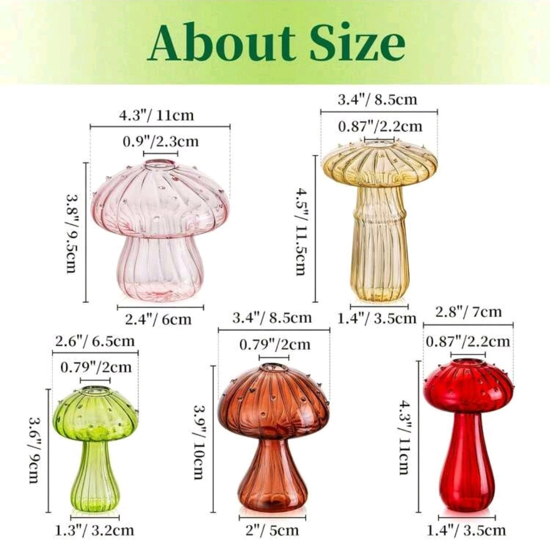 Mushroom Mirage 5pc Vases