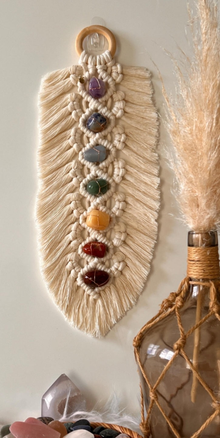 Feathered Aura Macrame Wall Hanging