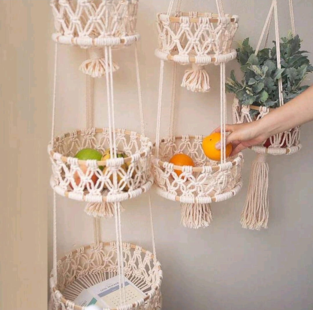 Woven Boho Fruit Basket