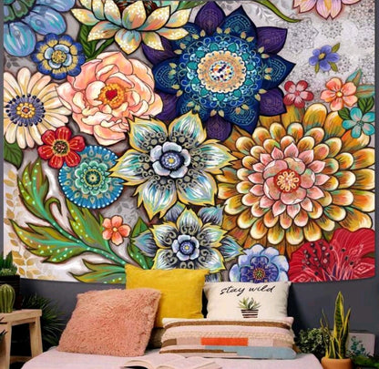 Floral Fusion Tapestry