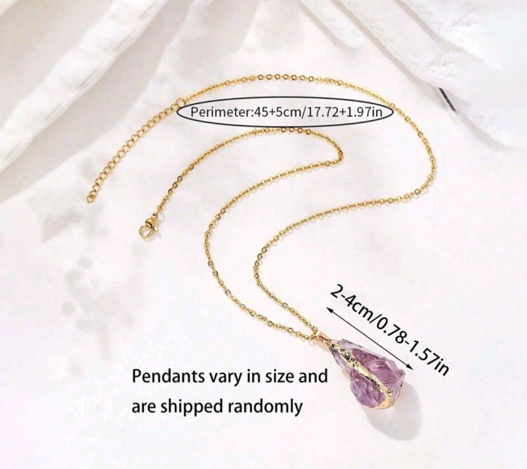 Raw Crystal Pendant Necklace