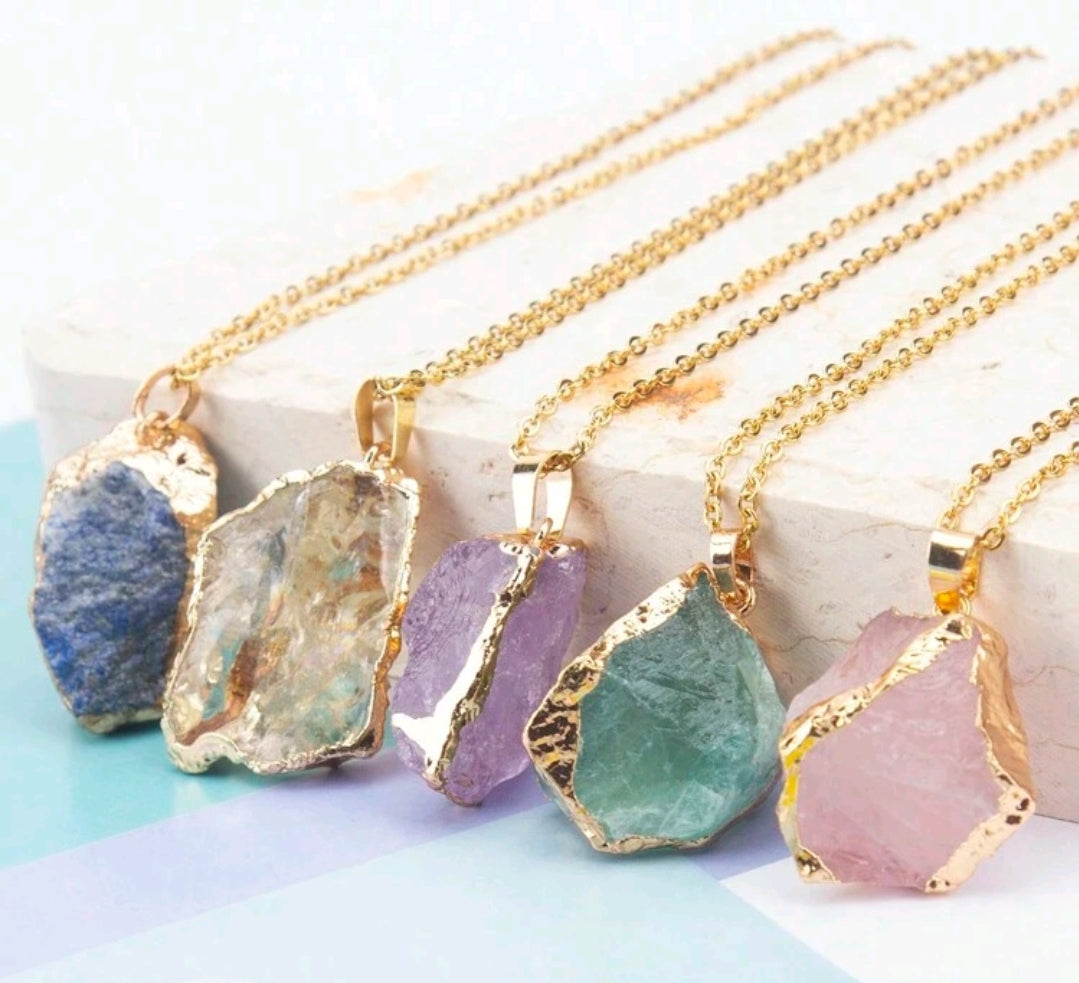 Raw Crystal Pendant Necklace