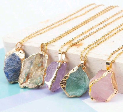 Raw Crystal Pendant Necklace